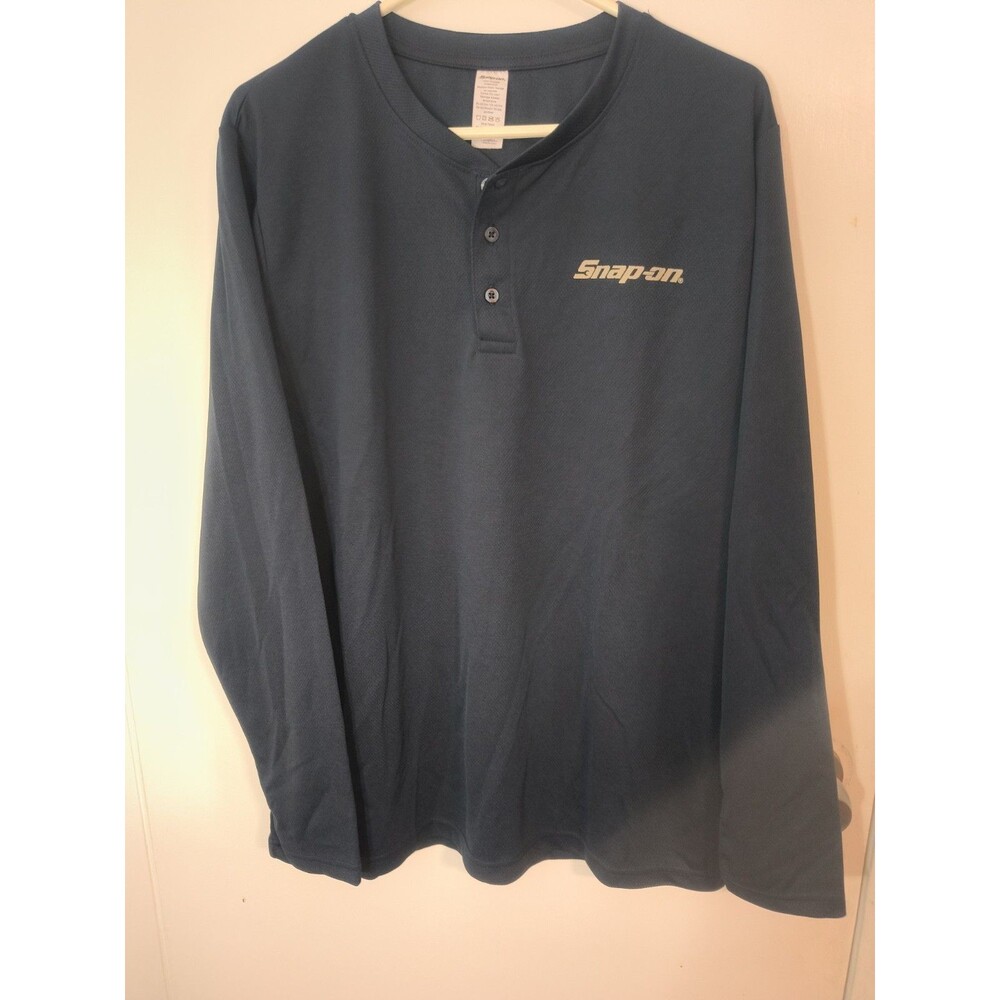 Snap on Tools Men's Dark Navy Henley Long Sleeve Shirt SIZE XL